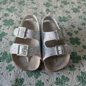 OshKosh B'gosh Pastel Floral Double-Buckle Sandals Toddler Size 5